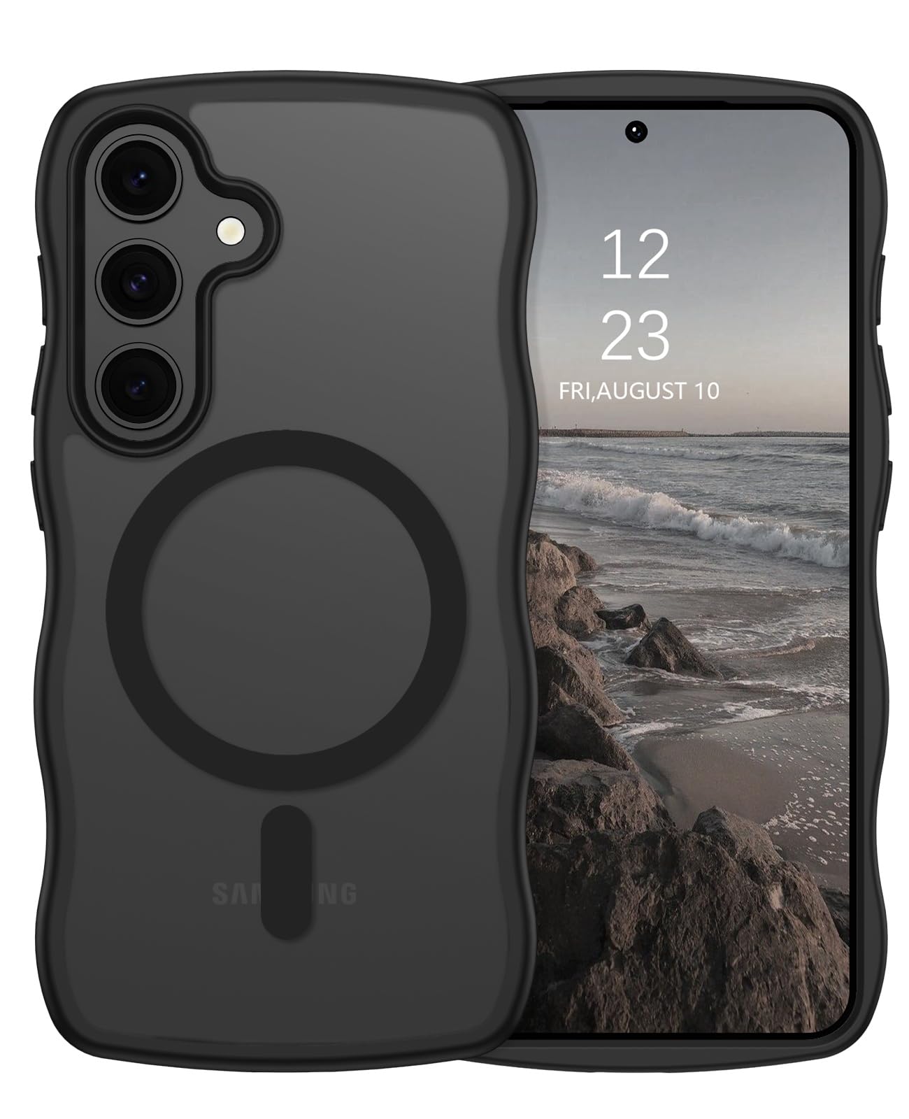 Samsung Galaxy S25 本体 マグネットケース付き Amazon.co.jp: GUAGUA Galaxy S25 ケース ウェーブ MagSafe対応 半透明